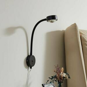 Lindby fali lámpa Jyla, fekete, lencse, 4200 K, GX53, flexibilis karral kép