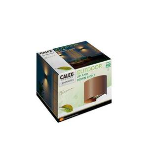 Calex LED kültéri fali lámpa ovális, fel/le, magasság 10cm, rozsdabarna kép