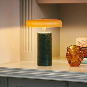 Trip LED újratölthető asztali lámpa, zöld/narancs, márvány, üveg, IP44 kép