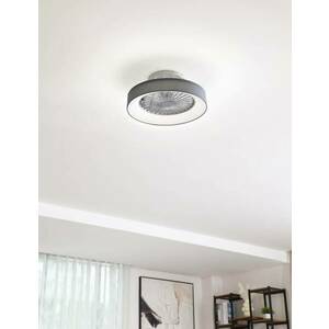 Lindby LED mennyezeti ventilátor Mace, szürke, csendes, CCT kép