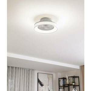 Lindby LED mennyezeti ventilátor Mace, fehér, csendes, CCT kép