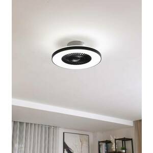Lindby Smart LED mennyezeti ventilátor Paavo, fekete, csendes, Tuya kép