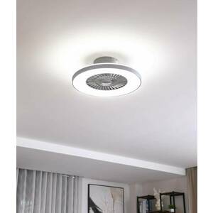 Lindby Smart LED mennyezeti ventilátor Paavo, szürke, csendes, Tuya kép