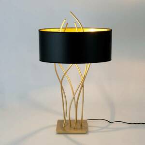 Elba ovális asztali lámpa, arany/fekete, magasság 75 cm, vas kép
