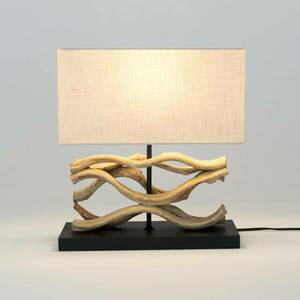 Panarea asztali lámpa, fa színű/bézs, magasság 42 cm, fa kép