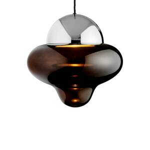 LED-es függőlámpa Nutty XL, barna / króm színű, Ø 30 cm kép