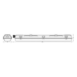 LEDVANCE Submarine PCR 60 G13 G13 T8 840 2x7W nedvességálló lámpatest kép