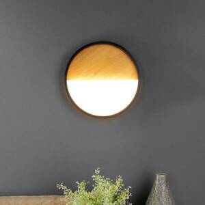 Vista LED-es fali lámpa, világos fa/fekete, 40 x 40 cm kép