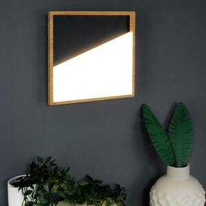 Vista LED-es fali lámpa, fekete/világos fa, 30 x 30 cm kép