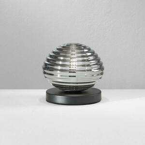 Ripple asztali lámpa, fekete/füstszürke, Ø 18 cm kép