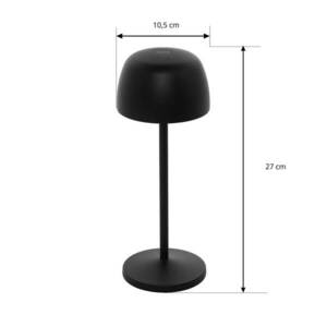Lindby LED-es újratölthető asztali lámpa Arietty, fekete, 3 darabos szett kép