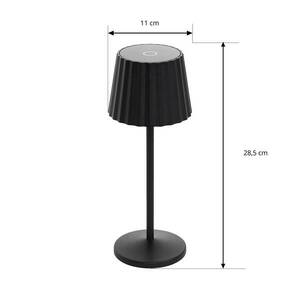 Lindby LED-es újratölthető asztali lámpa Esali, fekete, 3 darabos szett kép