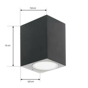 Prios kültéri fali lámpa Tetje, fekete, szögletes, 10 cm, 4 darabos szett kép