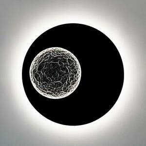 LED fali lámpa Luna, barna-fekete/ezüst, Ø 120 cm, vas kép