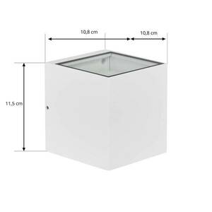 Prios kültéri fali lámpa Tetje, fehér, szögletes, 11, 5 cm, 2 darabos szett kép