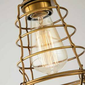Mixon mennyezeti lámpa fém ketreccel, antikolt sárgarézből kép