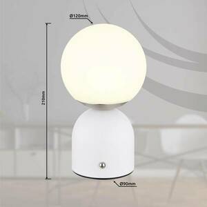 Julsy LED újratölthető asztali lámpa, fehér, magasság 21 cm, fém, CCT kép