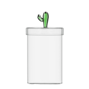 Üvegedény fedővel, zöld kaktusszal ø 10, 8 cm - Ichendorf kép