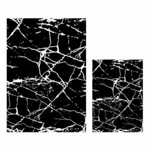 Fehér-fekete fürdőszobai kilépő szett 2 db-os 60x100 cm Marble – Mila Home kép
