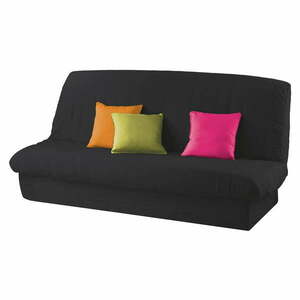 Fekete háromszemélyes gumis kanapé huzat Essentiel – douceur d'intérieur kép