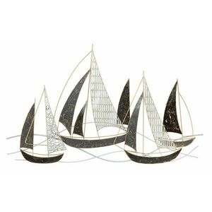 Fali dekoráció, vitorlás hajók, antracit, ezüst - PETIS BATEAUX - Butopêa kép