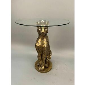 Lerakóasztal, leopárd, üveg lappal, bronz - LEO - Butopêa kép