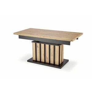 Kihúzható dohányzóasztal, állítható magasság, tölgyszínű, fekete - PAULA - Butopêa kép