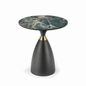 Kerek dohányzóasztal, zöld márvány, fekete - MARS - Butopêa kép