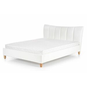 Kétszemélyes ágy, szövet, fehér, 160 cm - SOLEIL - Butopêa kép