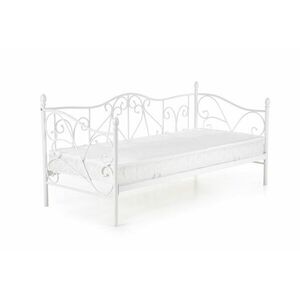 Egyszemélyes ágy, fém kerettel, fehér, 90 cm - VOIE LACTEE - Butopêa kép