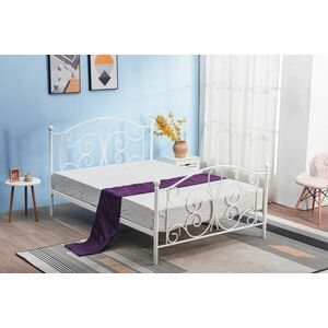 Egyszemélyes ágy, fém kerettel, fehér, 120 cm - CERES - Butopêa kép