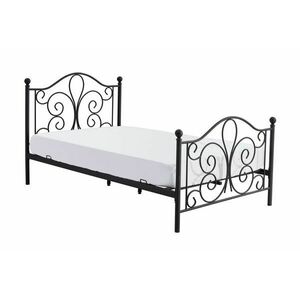 Egyszemélyes ágy, fém kerettel, fekete, 120 cm - CERES - Butopêa kép