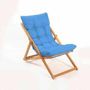 Összecsukható kerti szék, kék párnával - OMBRE - Butopêa kép