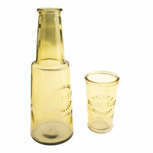 Sárga üveg kancsó pohárral, 800 ml - Dakls kép