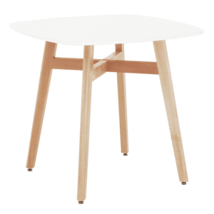 Étkezőasztal, fehér/természetes fa, 80x80 cm, DEJAN 3 NEW kép