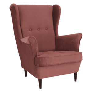 Füles fotel, vén rózsaszín/dió, RUFINO 3 NEW kép