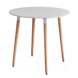 Étkezőasztal, fehér/bükk, átmérő 80 cm, ELCAN NEW kép