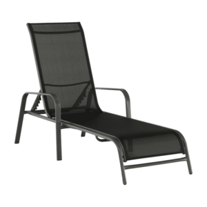 Rakásolható állítható kerti szék, fekete/szürke, ATREO kép
