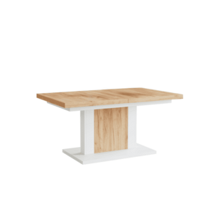 Kihúzható étkező/dohányzóasztal, craft arany tölgy/fehér, 120-180x70 cm, OLION kép