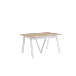 Kihúzható étkezőasztal, sonoma tölgy/fehér, 140-290x90 cm, AVENY kép