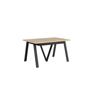 Kihúzható étkezőasztal, sonoma tölgy/fekete, 140-290x90 cm, AVENY kép