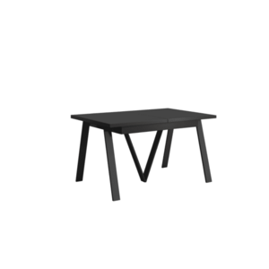 Kihúzható étkezőasztal, matt fekete/fekete, 140-290x90 cm, AVENY kép