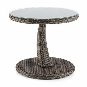Blumfeldt Tabula, kétszínű, tópszínű, kisasztal, 50 cm, üveg, polirattan, alumínium kép