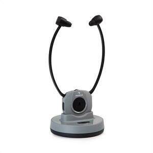 Auna Stereoskop, vezeték nélküli fejhallgató sztetoszkóp szerkezettel, fülbe, 20 m, 2, 4 GHz, TV/HiFi/CD/MP3, akkumulátor, szürke kép