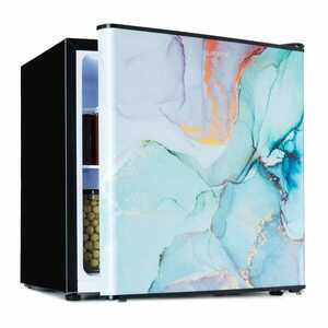 Klarstein CoolArt, mini hűtőszekrény, 45 liter, Fenergiahatékonysági osztály, 1, 5 liter fagyasztó, formatervezett ajtó kép