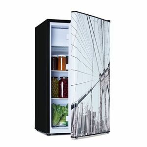 Klarstein CoolArt, mini hűtőszekrény, 79 liter, F energiahatékonysági osztály, 1, 5 liter fagyasztó, formatervezett ajtó kép
