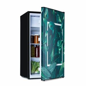 Klarstein CoolArt, 79L, kombinált hűtőszekrény, F energiahatékonysági osztály, 9 liter fagyasztó, formatervezett ajtó kép