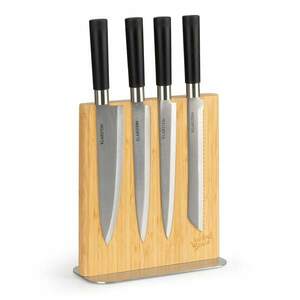 Klarstein Késtartó, egyenes, mágneses, 8 - 12 kés részére, bambusz, rozsdamentes acél kép