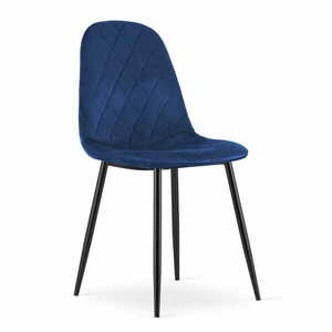 ASTI kék bársony szék fekete lábakkal kép