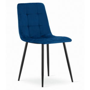 KARA bársony szék fekete lábakkal, kék kép